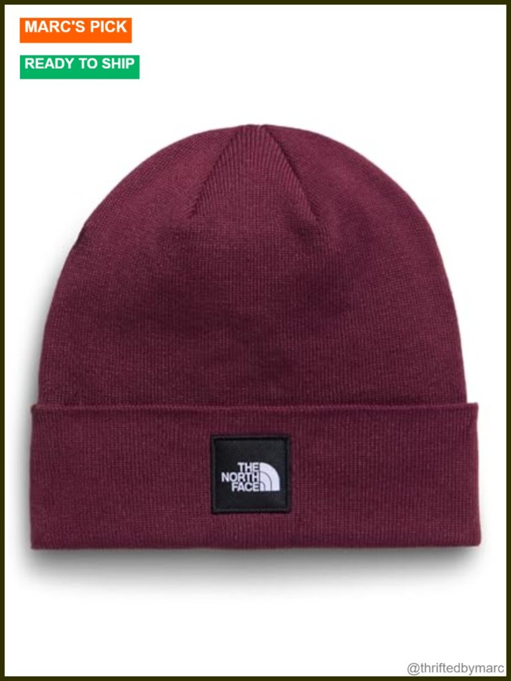 Recycled Polyester Cuffed Beanie Deep Fit Winter Hat Woven Logo Patch